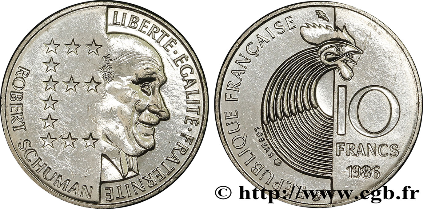 10 francs Robert Schuman 1986 Pessac F.374/2 SUP58 