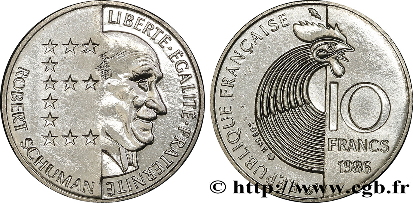 10 francs Robert Schuman 1986 Pessac F.374/2 VZ58 