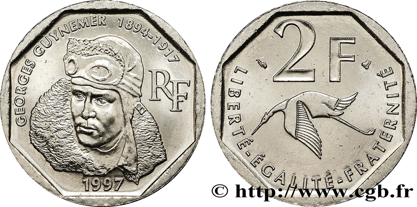 2 francs Georges Guynemer 1997 Pessac F.275/2 MS63 