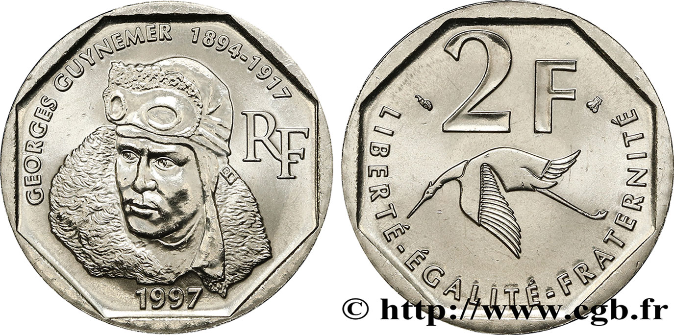 2 francs Georges Guynemer 1997 Pessac F.275/2 MS63 