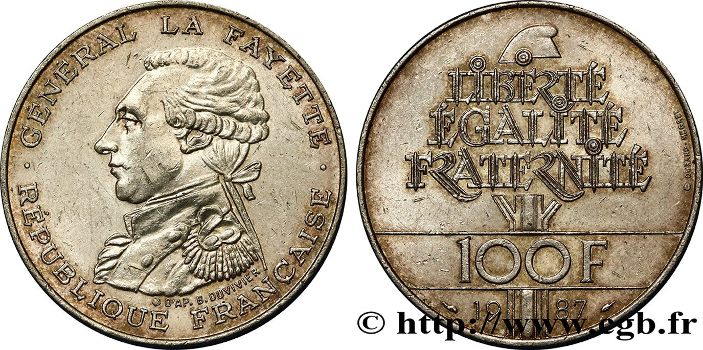 100 francs Égalité - La Fayette 1987  F.455/2 TTB45 