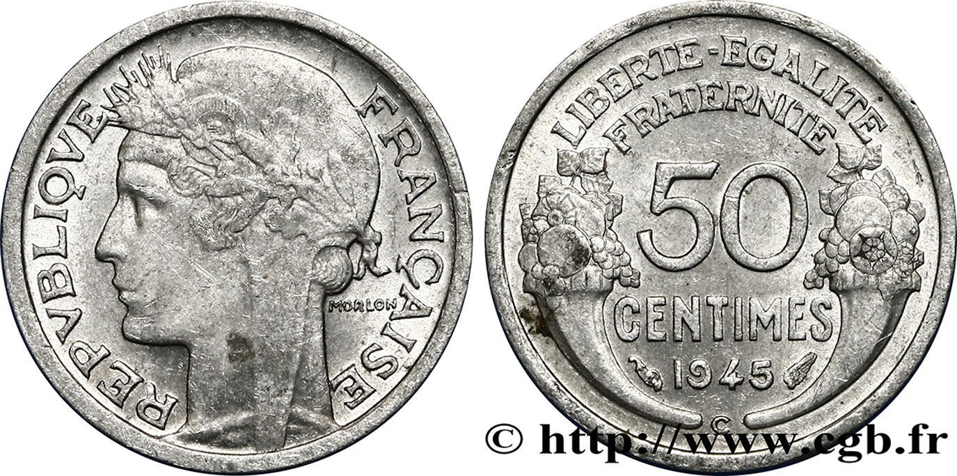 50 centimes Morlon, légère 1945 Castelsarrasin F.194/7 MBC48 