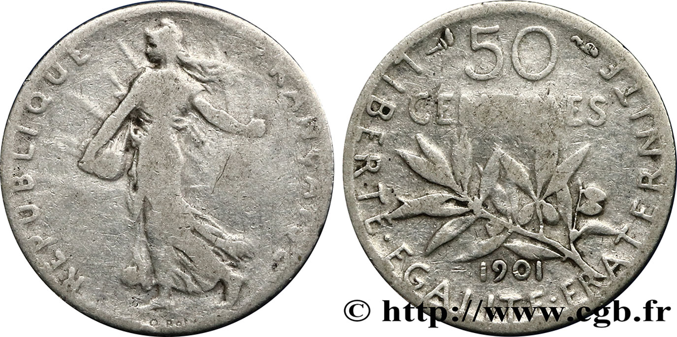 50 centimes Semeuse 1901  F.190/8 B10 