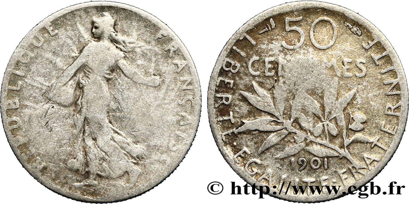 50 centimes Semeuse 1901  F.190/8 BC20 