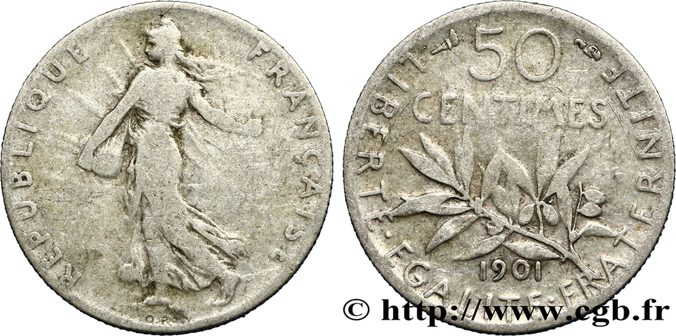 50 centimes Semeuse 1901  F.190/8 S20 