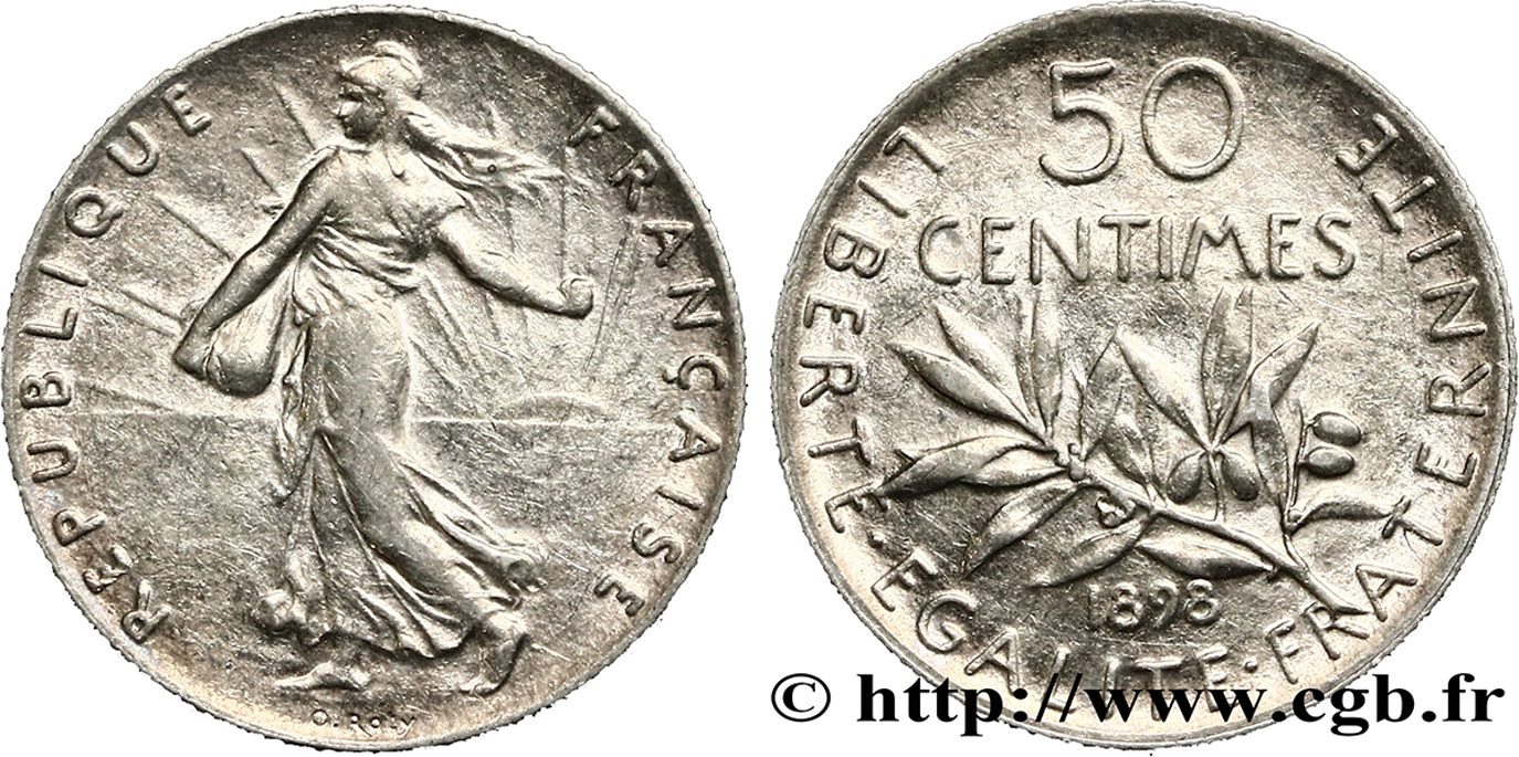 50 centimes Semeuse 1898  F.190/3 XF48 