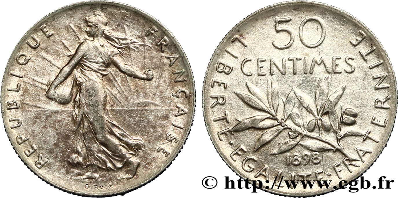 50 centimes Semeuse 1898  F.190/3 BB40 