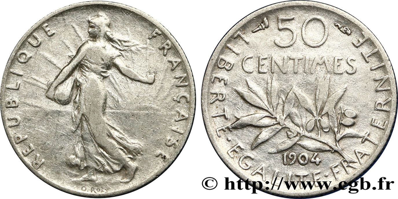 50 centimes Semeuse 1904 Paris F.190/11 BC35 