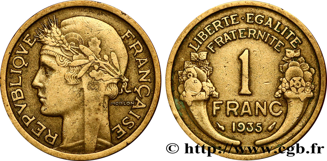 1 franc Morlon 1935 Paris F.219/6 MB35 