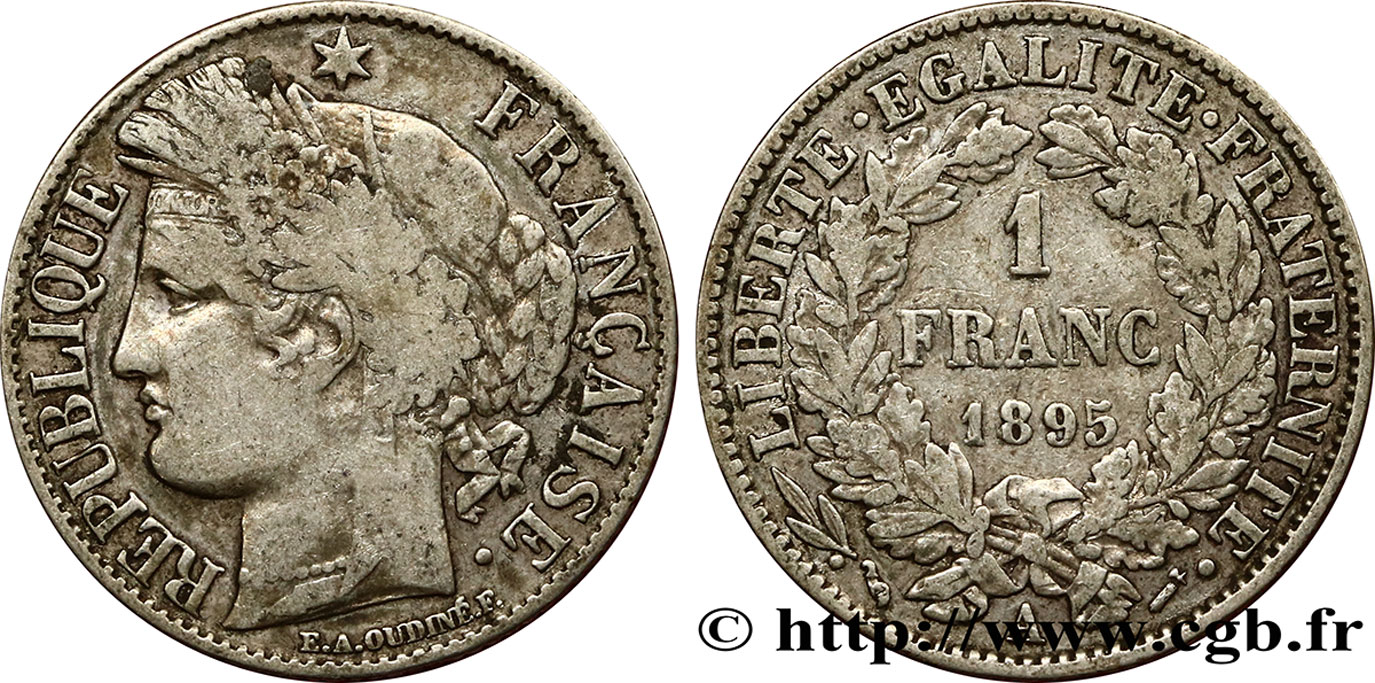 1 franc Cérès, Troisième République 1895 Paris F.216/13 TB25 