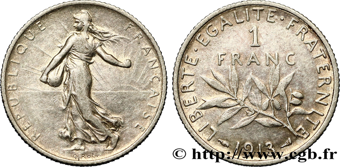 1 franc Semeuse 1913 Paris F.217/18 TTB45 