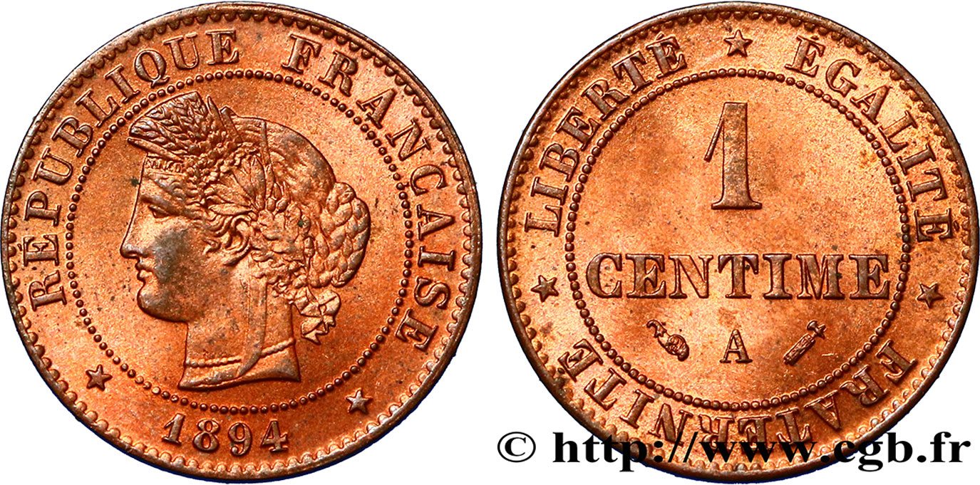 1 centime Cérès 1894 Paris F.104/21 SUP58 