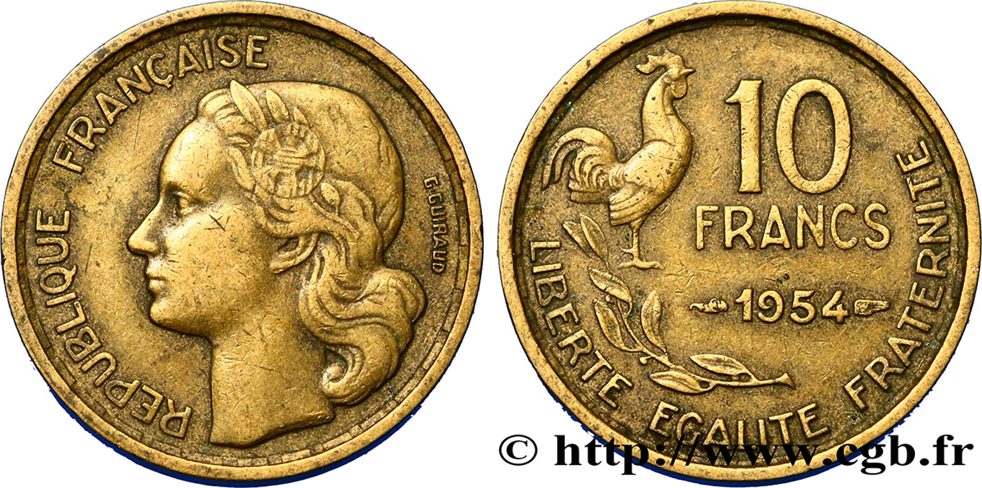 10 francs Guiraud 1954  F.363/10 MB30 