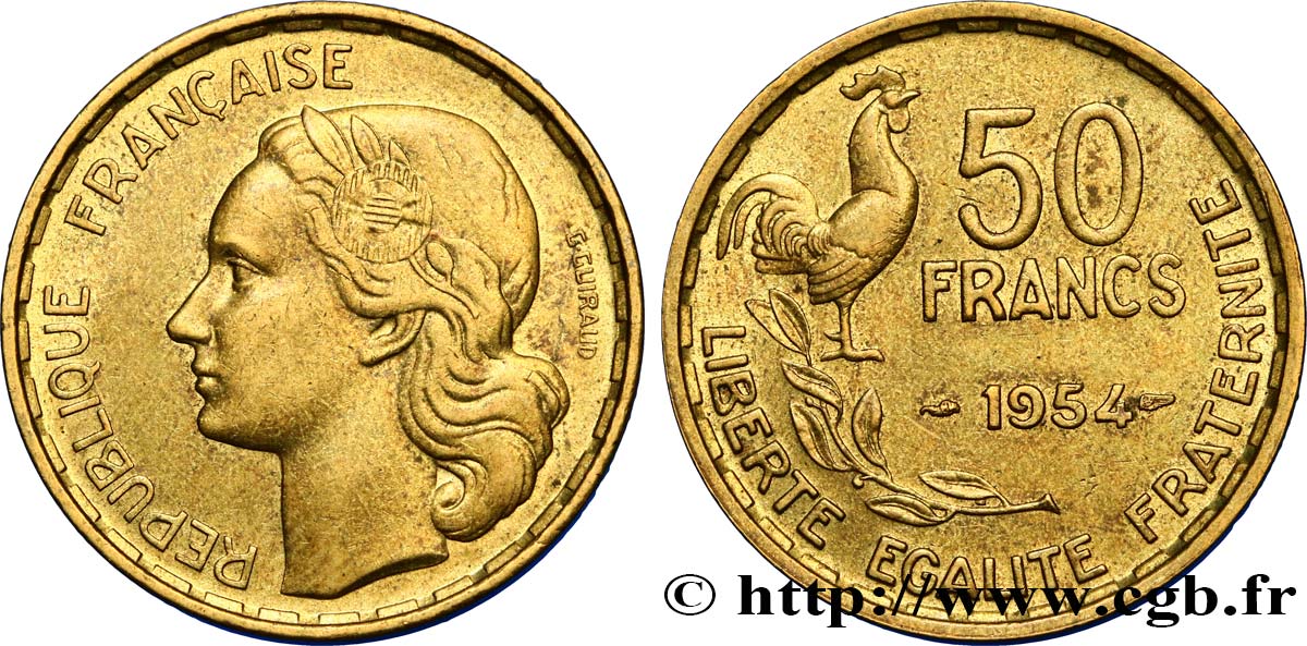 50 francs Guiraud 1954  F.425/12 EBC55 
