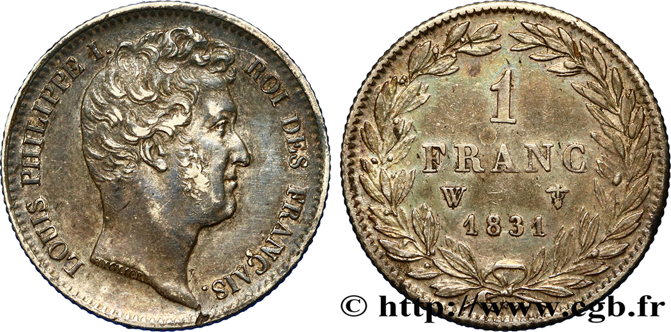 1 franc Louis-Philippe, tête nue 1831 Lille F.209/12 MBC50 
