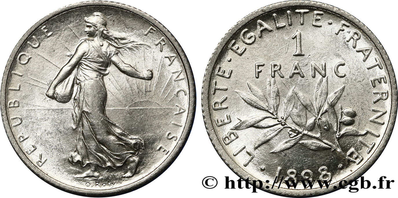 1 franc Semeuse 1898 Paris F.217/1 SPL55 