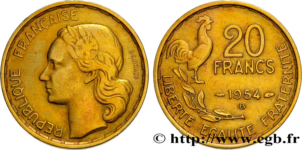 20 francs G. Guiraud 1954 Beaumont-Le-Roger F.402/13 BC35 