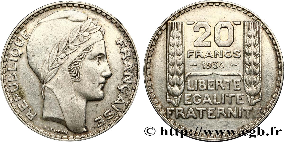 20 francs Turin 1936  F.400/7 TTB45 