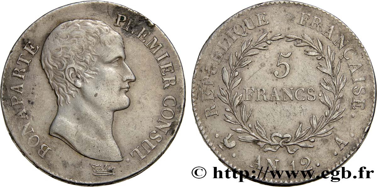 5 francs Bonaparte Premier Consul 1804 Paris F.301/9 TTB45 