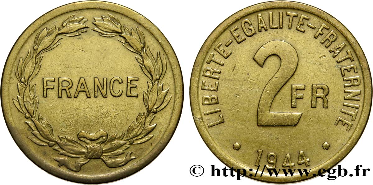 2 francs France 1944  F.271/1 SS45 