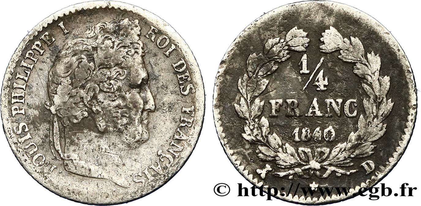 1/4 franc Louis-Philippe 1840 Lyon F.166/82 MB20 