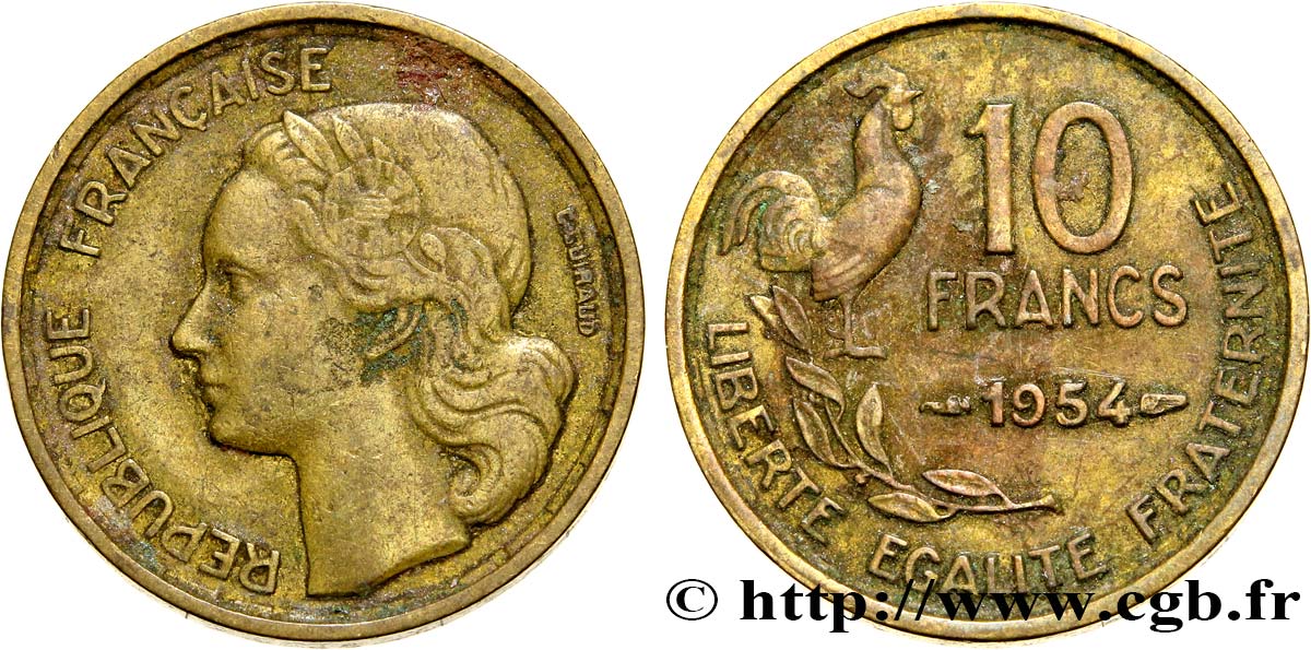 10 francs Guiraud 1954  F.363/10 TTB 