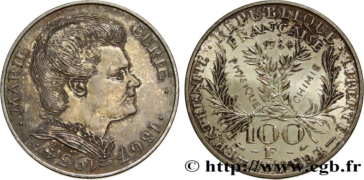 100 francs Marie Curie  1984 Paris F.452/2 AU55 