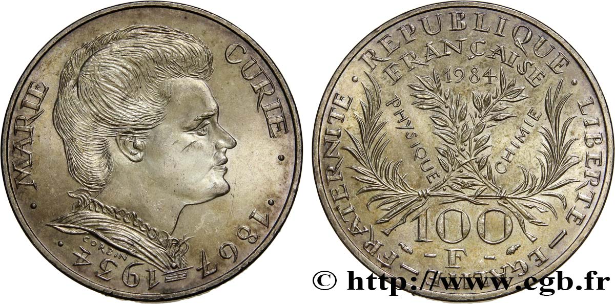 100 francs Marie Curie  1984 Paris F.452/2 AU55 