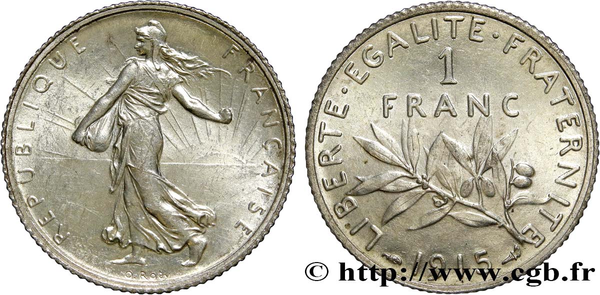 1 franc Semeuse 1915 Paris F.217/21 MS63 