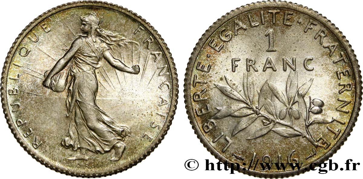 1 franc Semeuse 1916 Paris F.217/22 MS63 
