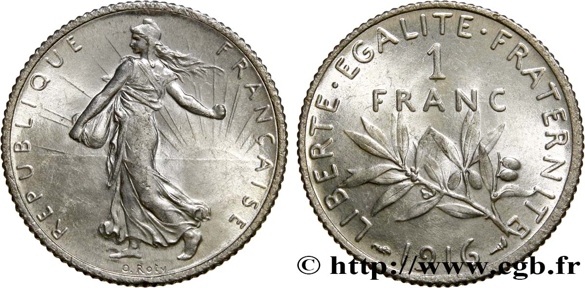 1 franc Semeuse 1916 Paris F.217/22 SPL63 
