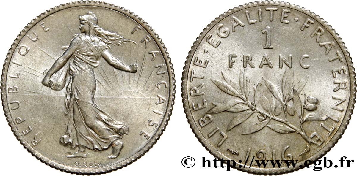 1 franc Semeuse 1916 Paris F.217/22 MS63 