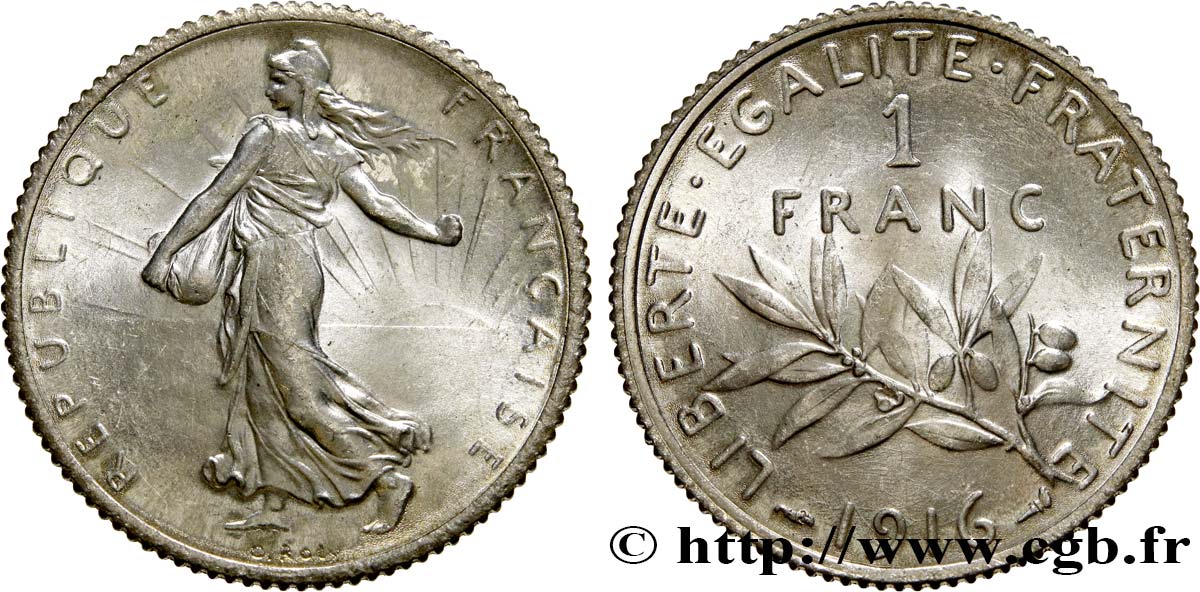 1 franc Semeuse 1916 Paris F.217/22 FDC65 