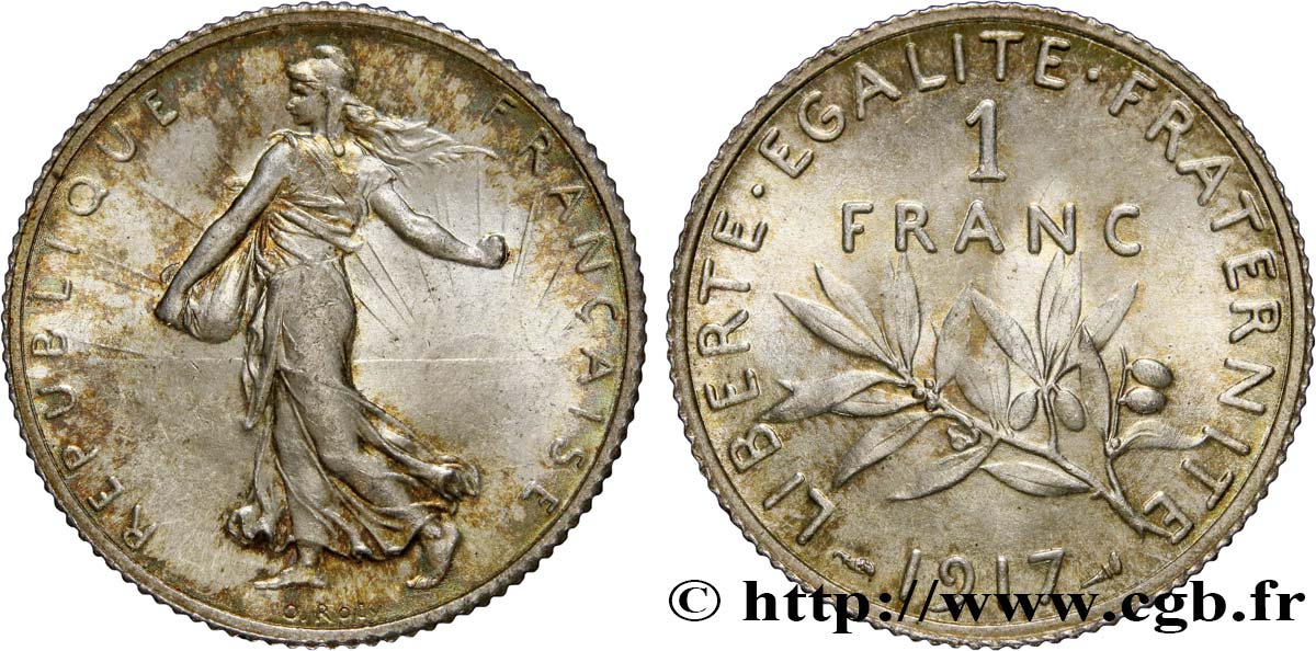 1 franc Semeuse 1917 Paris F.217/23 MS65 