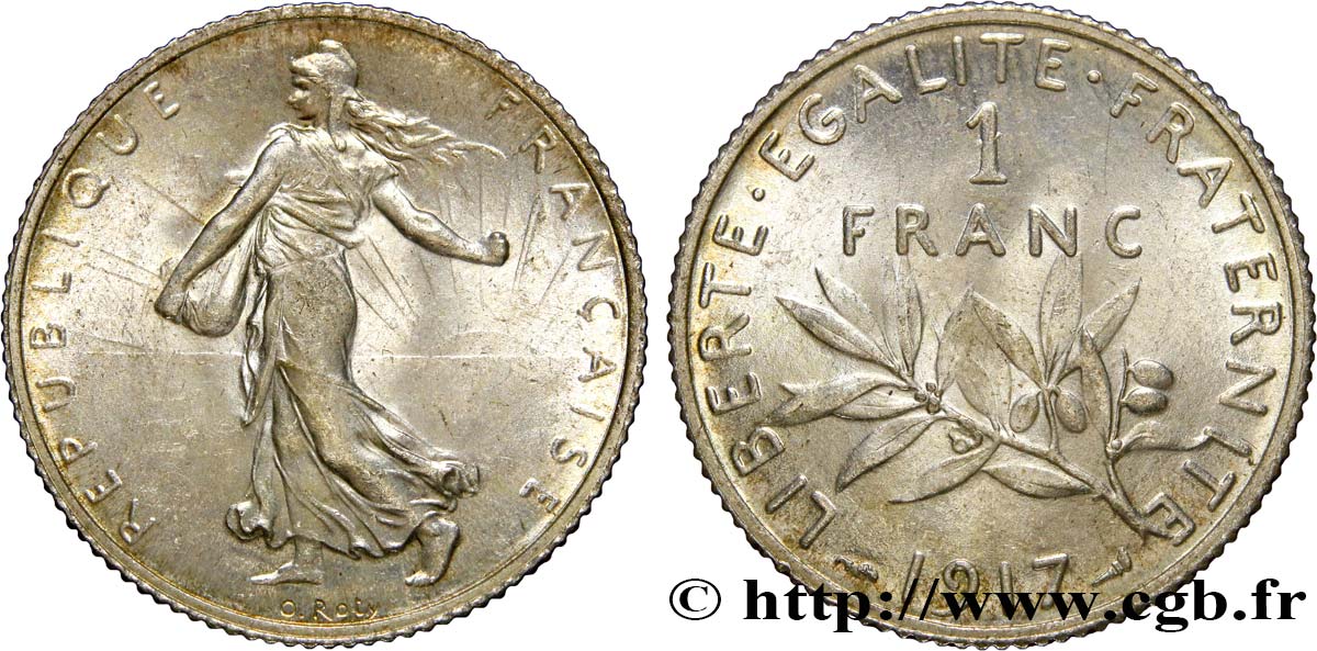 1 franc Semeuse 1917 Paris F.217/23 FDC65 