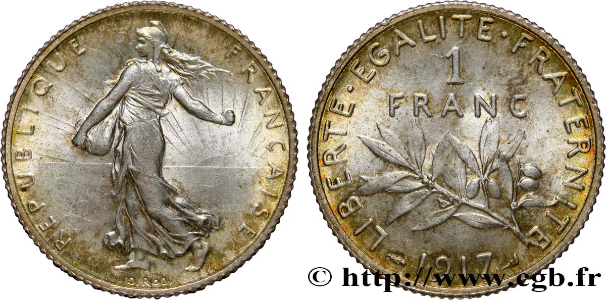 1 franc Semeuse 1917 Paris F.217/23 FDC65 