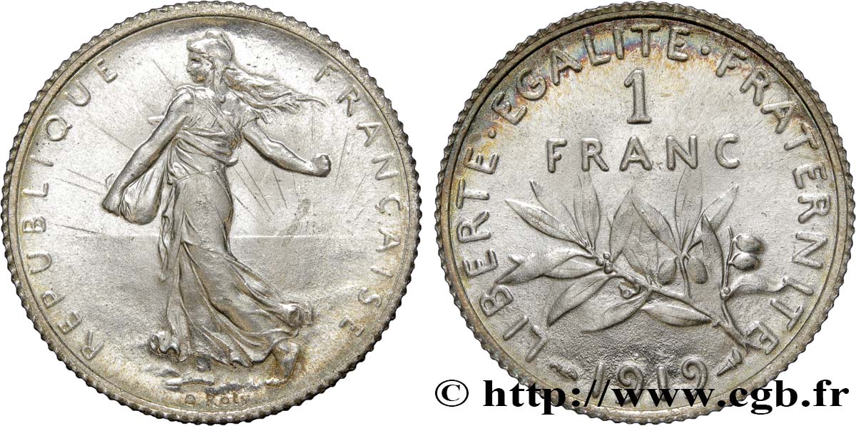 1 franc Semeuse 1919 Paris F.217/25 MS65 