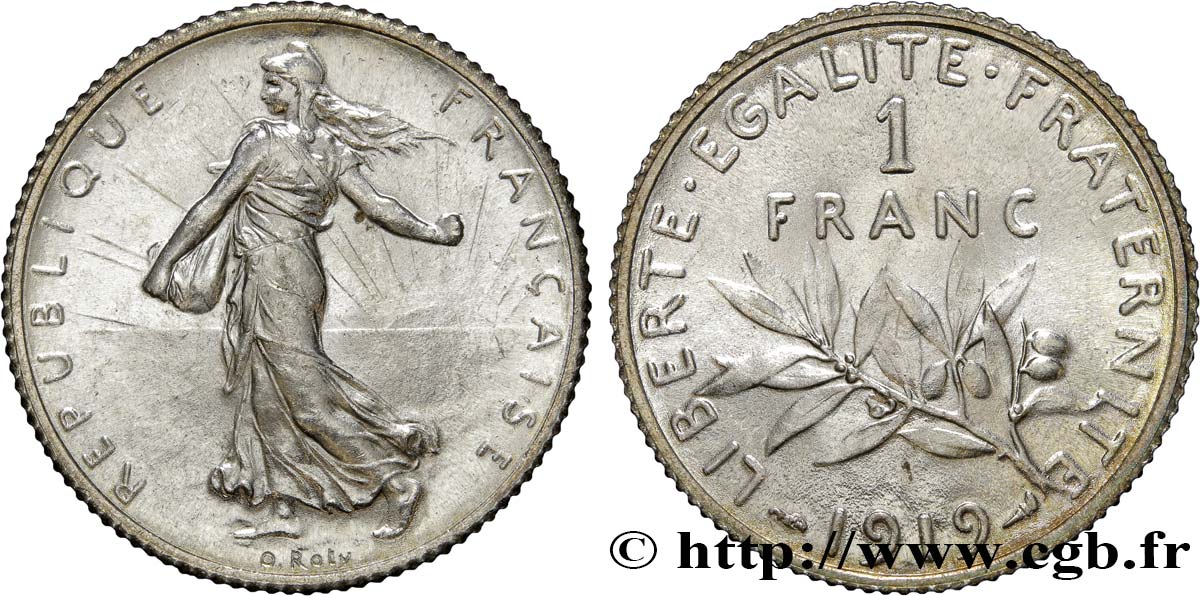 1 franc Semeuse 1919 Paris F.217/25 FDC65 