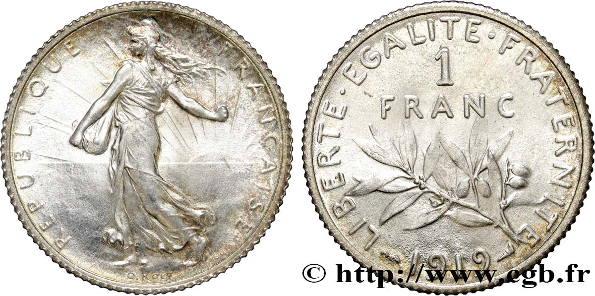 1 franc Semeuse 1919 Paris F.217/25 MS65 
