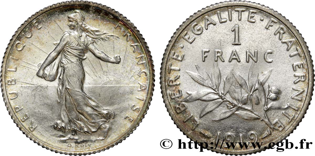 1 franc Semeuse 1919 Paris F.217/25 MS65 