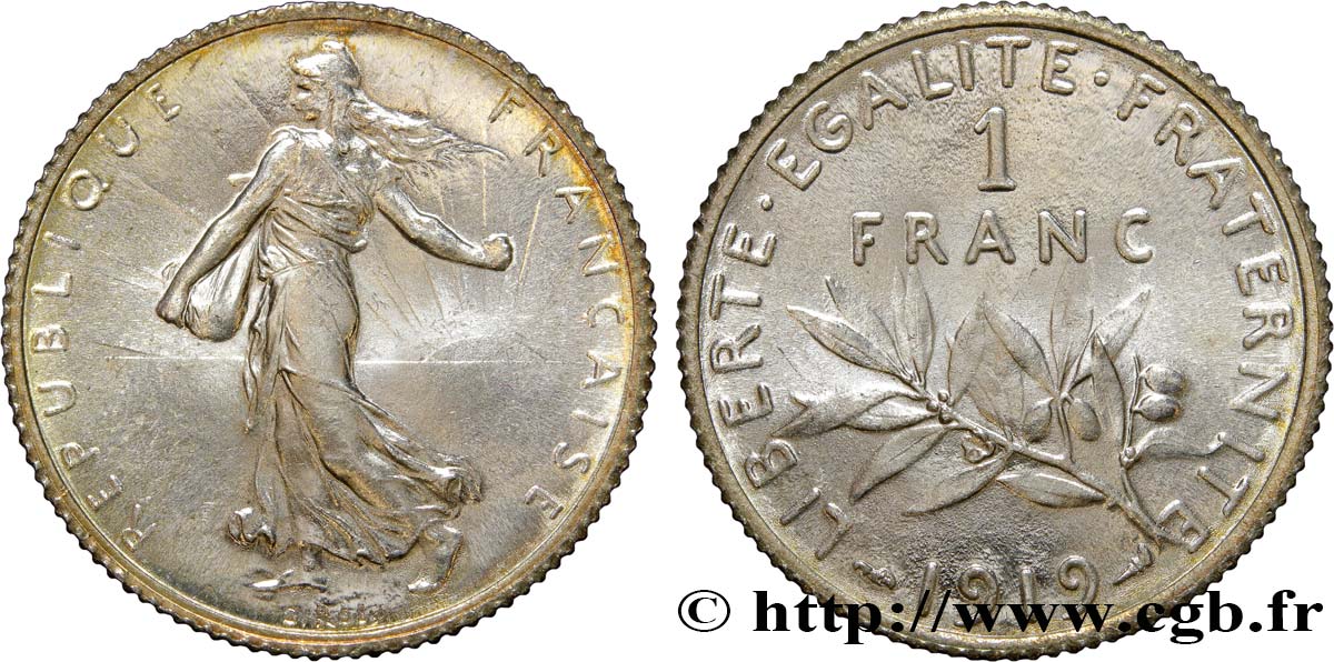 1 franc Semeuse 1919 Paris F.217/25 MS65 
