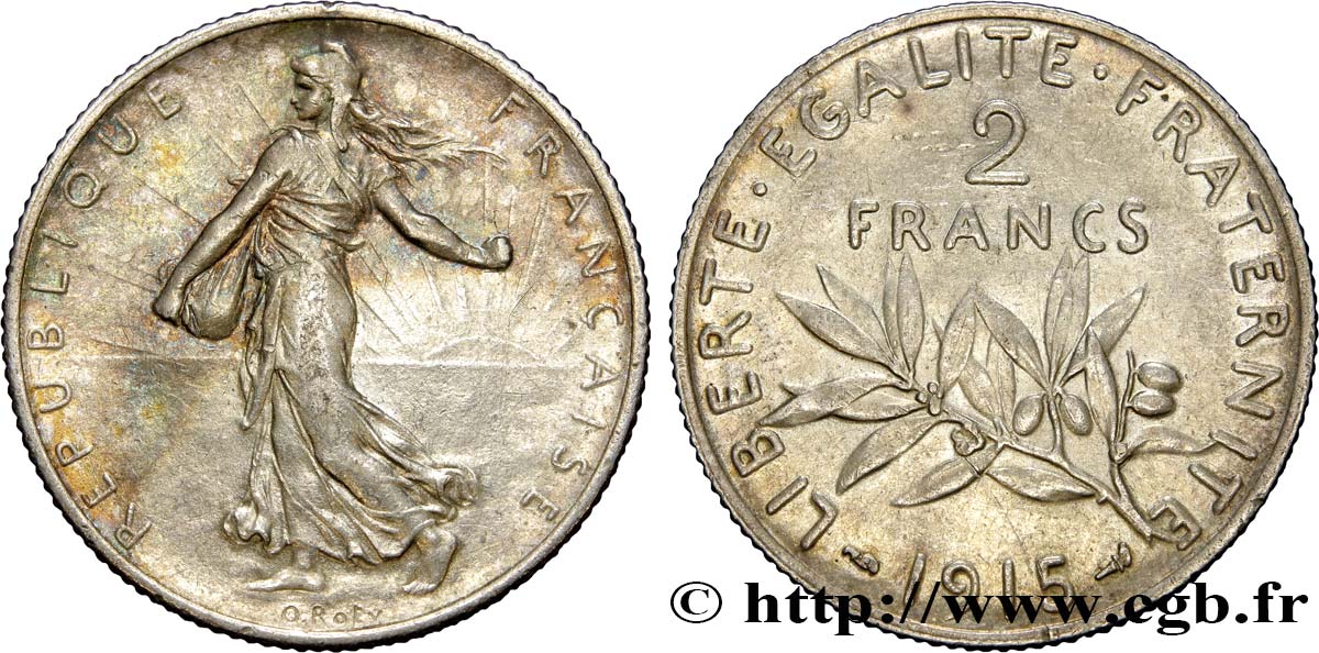 2 francs Semeuse 1915  F.266/17 SPL55 