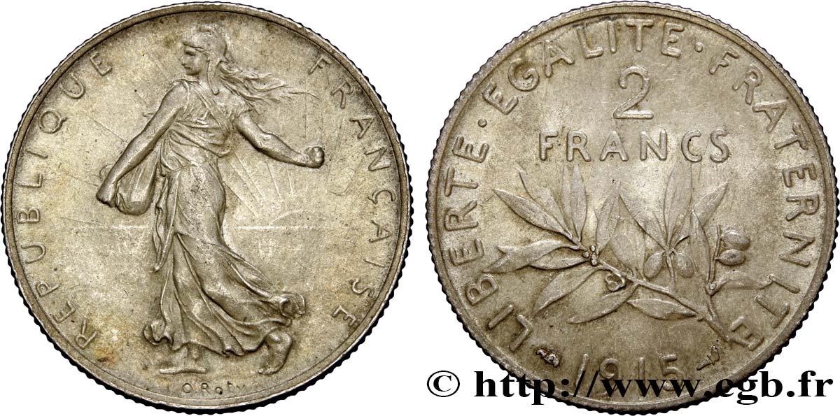 2 francs Semeuse 1915  F.266/17 VZ55 