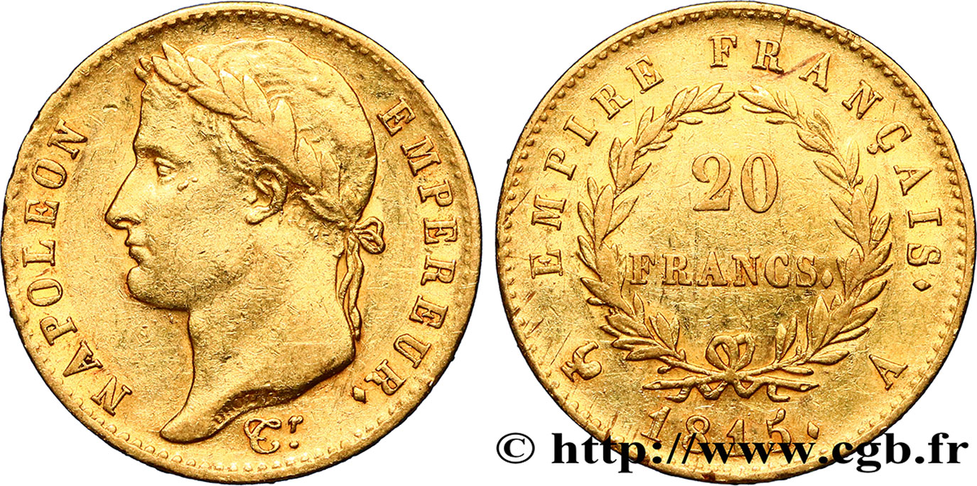 20 francs or Napoléon tête laurée, Cent-Jours 1815 Paris F.516A/1 BB42 