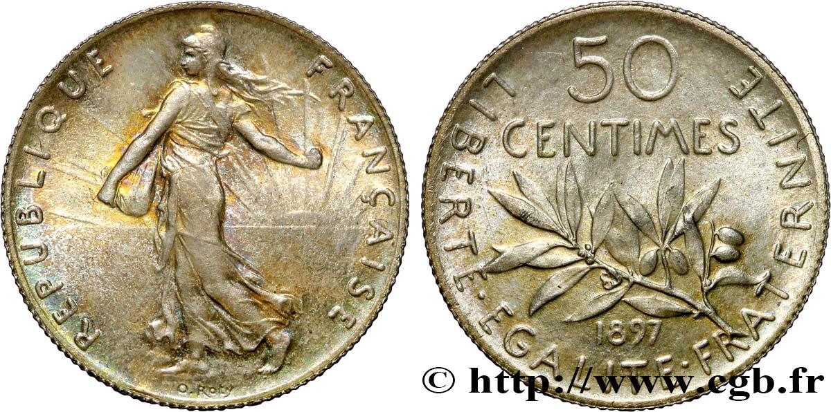 50 centimes Semeuse 1897 Paris F.190/1 SC63 