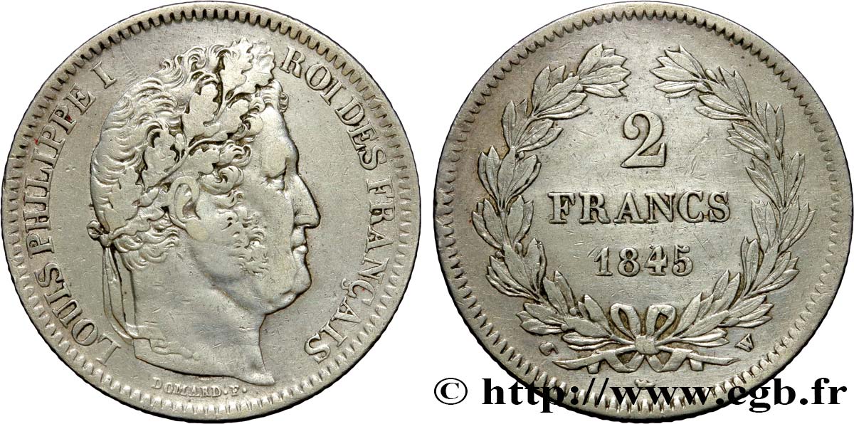 2 francs Louis-Philippe 1845 Lille F.260/107 TTB40 