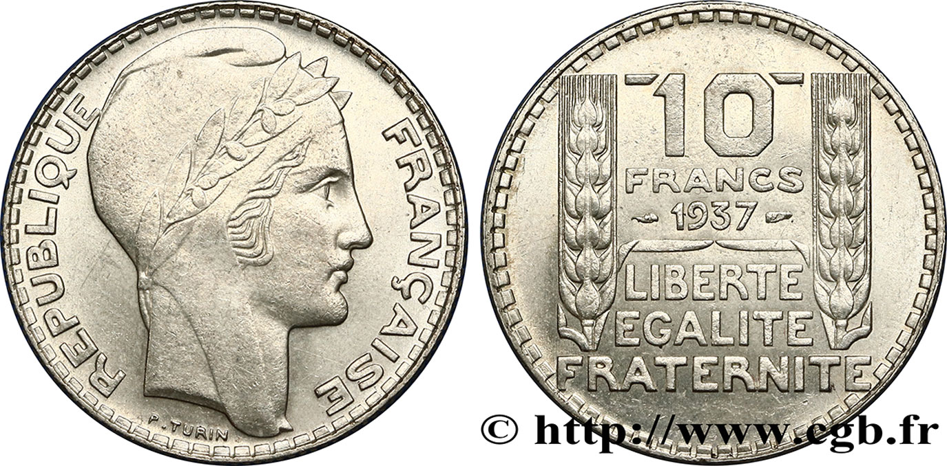 10 francs Turin 1937  F.360/8 SS50 