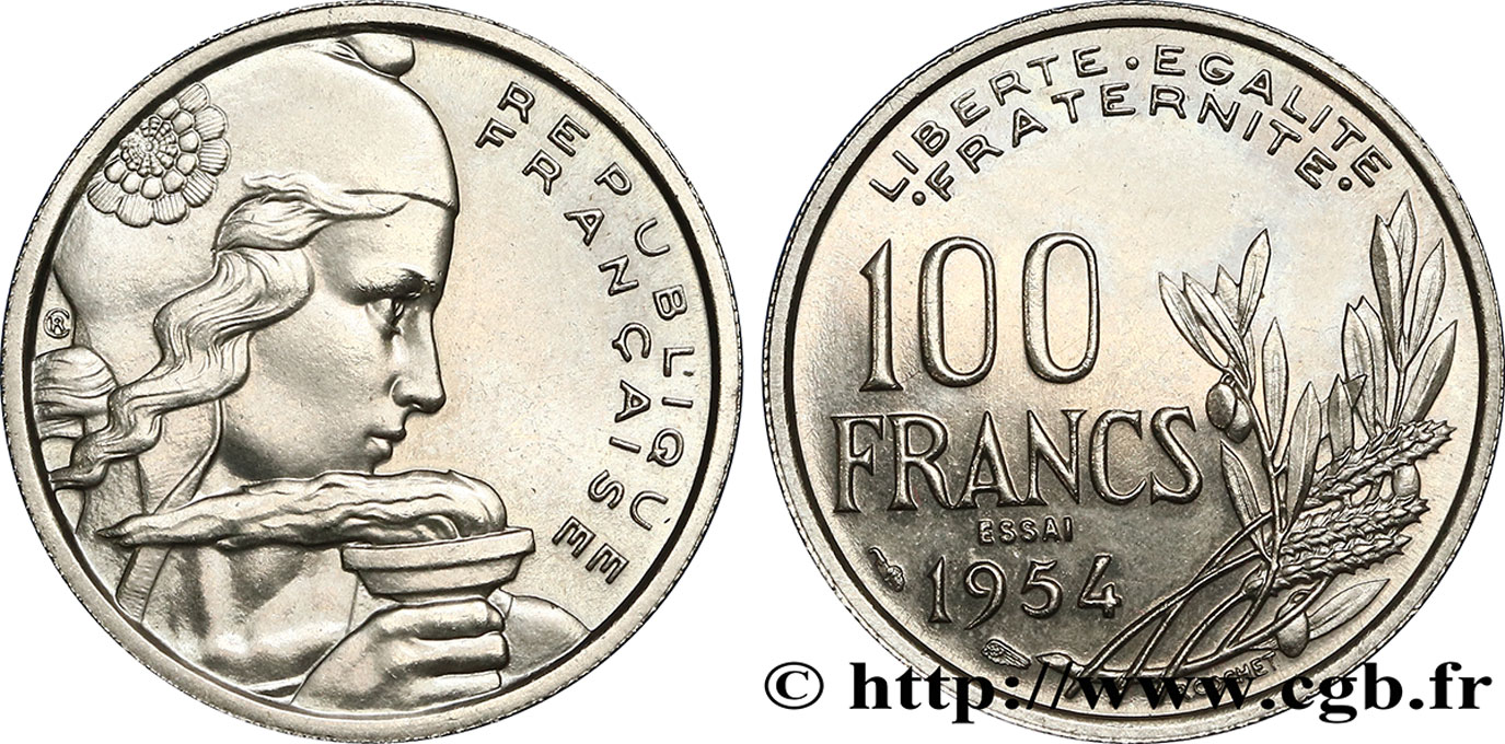Essai de 100 francs Cochet 1954 Paris F.450/1 fST63 
