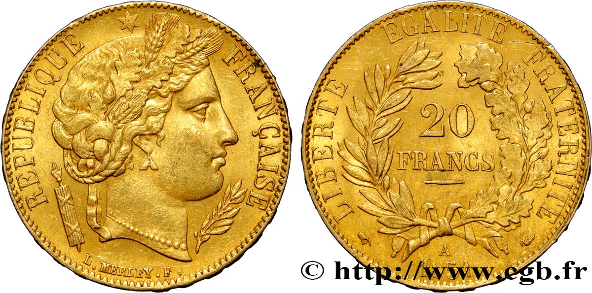 20 francs or Cérès 1851 Paris F.529/4 TTB52 