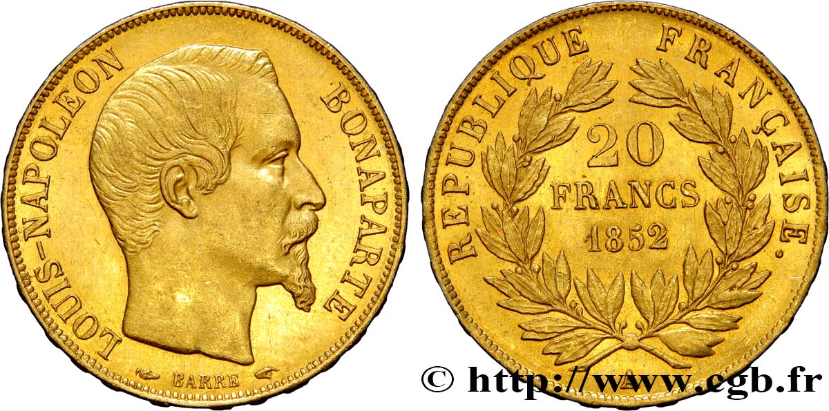 20 francs or Louis-Napoléon 1852 Paris F.530/1 SUP60 